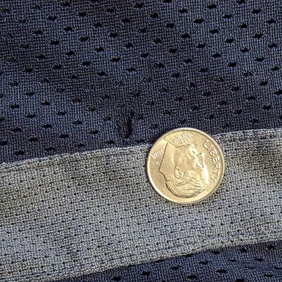 Nike Shorts Men’s L Blue Navy Fleece Dri Fit Gym Basketball Vintage Swoosh - Picture 3 of 7